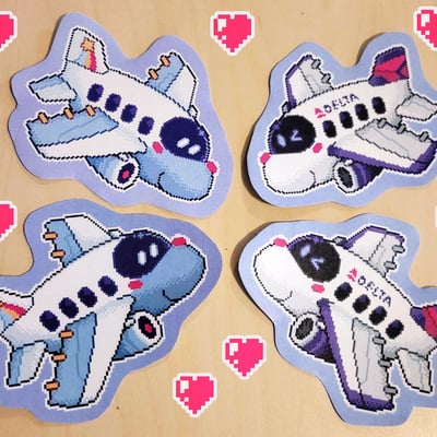 Pixel plane stickers - Thumbnail 1
