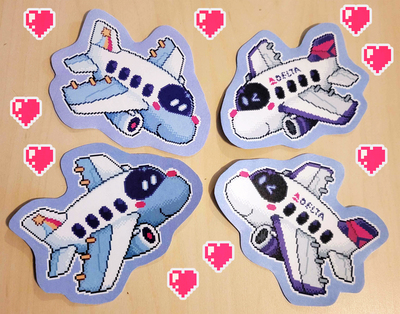 Pixel Plane Stickers