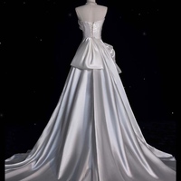 Sparkling Ivory Satin Prom Dress: Removable Sequin Train Prom  Dresses - Thumbnail 10