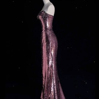 Glamorous Sequin Evening Gown - Halter Neck Design, Perfect for Formal Events, Purple Prom Dress, Long Prom Dress, Sparkly Prom Dresses - Thumbnail 3