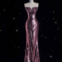 Glamorous Sequin Evening Gown - Halter Neck Design, Perfect for Formal Events, Purple Prom Dress, Long Prom Dress, Sparkly Prom Dresses - Thumbnail 9
