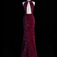 Elegant Purple Sequin Evening Gown,Sparkly Mermaid Prom Dress, Luxury Formal Party Dress - Thumbnail 7