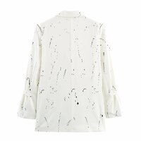 Fashionable loose versatile ink-splashed print off-shoulder suit jacket - Thumbnail 2