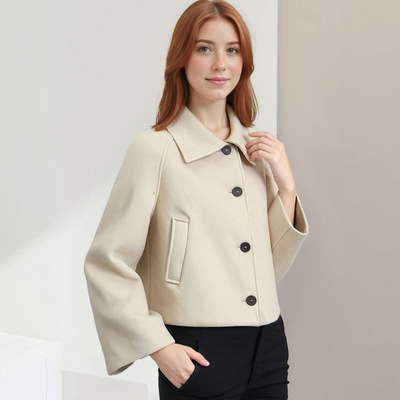 Fashionable, simple and versatile short trench coat