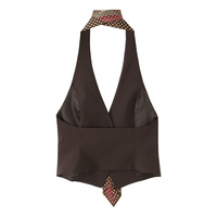 Fashionable Tie Halter Neck Vest Top - Thumbnail 1