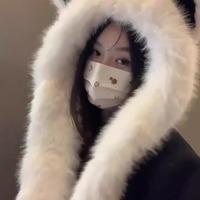 Cute Warm Cat Ears Hat Scarf - Thumbnail 7