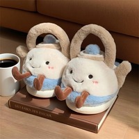 Cute Cartoon Teapot Plush Slippers - Thumbnail 1