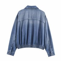 Stylish and versatile denim bomber jacket - Thumbnail 2