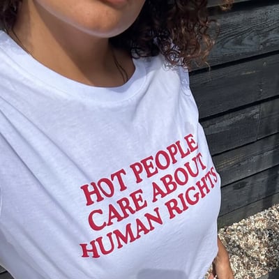 Free shipping-hot people care about human rights tee