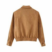 Fashionable and versatile suede short work jacket - Thumbnail 1