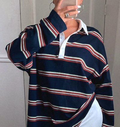 RETRO LONG SLEEVE POLO SHIRT