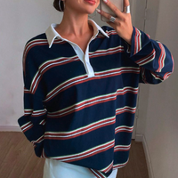 RETRO LONG SLEEVE POLO SHIRT - Thumbnail 1