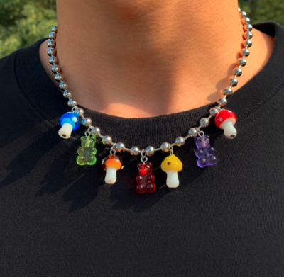 MUSHROOM & BEAR NECKLACE