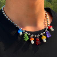 MUSHROOM & BEAR NECKLACE - Thumbnail 1