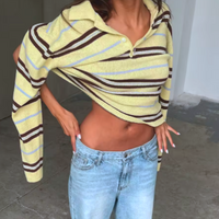 VINTAGE YELLOW STRIPE POLO SHIRT - Thumbnail 1