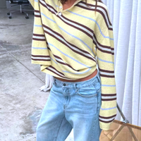 VINTAGE YELLOW STRIPE POLO SHIRT - Thumbnail 2