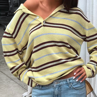 VINTAGE YELLOW STRIPE POLO SHIRT - Thumbnail 3