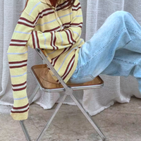 VINTAGE YELLOW STRIPE POLO SHIRT - Thumbnail 4