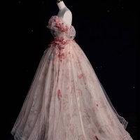 Fairy  Puffy Tulle Off Shoulder Prom Dress, Puffy Prom Dress, Handmade Flower Prom Dress, Cocktail Dress, Evening Gown, Party Gown, Ball Gown - Thumbnail 3