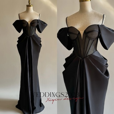 Elegant Black Sheath Prom Dress,Birthday Graduation Party Dress,Cocktail Dress,Black Dress,Senior Prom Dress,Wedding Dress,Evening Dress