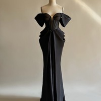 Elegant Black Sheath Prom Dress,Birthday Graduation Party Dress,Cocktail Dress,Black Dress,Senior Prom Dress,Wedding Dress,Evening Dress - Thumbnail 1