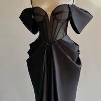 Elegant Black Sheath Prom Dress,Birthday Graduation Party Dress,Cocktail Dress,Black Dress,Senior Prom Dress,Wedding Dress,Evening Dress - Thumbnail 2