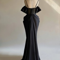 Elegant Black Sheath Prom Dress,Birthday Graduation Party Dress,Cocktail Dress,Black Dress,Senior Prom Dress,Wedding Dress,Evening Dress - Thumbnail 3