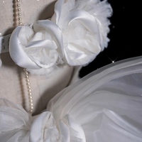 Luxury Elegant Ivory Mermaid Satin Wedding Dress - Satin Spaghetti Straps Fitted Wedding Dress - Satin Bridal Gown with Removable Bow - Thumbnail 4