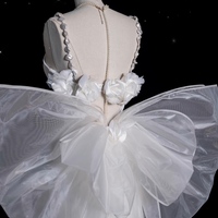 Luxury Elegant Ivory Mermaid Satin Wedding Dress - Satin Spaghetti Straps Fitted Wedding Dress - Satin Bridal Gown with Removable Bow - Thumbnail 8