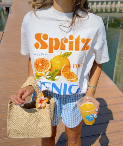 Vintage Sprit Orange Printed Tee