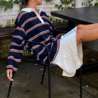 Vintage Stripe Long Sleeved Polo Shirt - Thumbnail 4