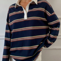 Vintage Stripe Long Sleeved Polo Shirt - Thumbnail 2