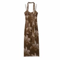 PRINTED TULL SCARF MIDI DRESS - Thumbnail 1