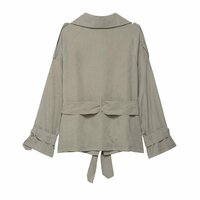 Fashionable casual waist tie short jacket - Thumbnail 2