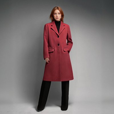 Fashionable suede-effect trench coat