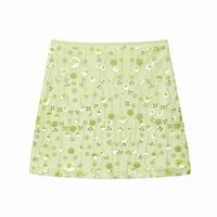 Mesh translucent beaded 3D flower decorated skirt - Thumbnail 2