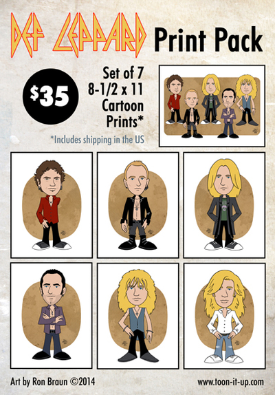 Def Leppard Cartoon Print Pack