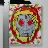 Yellow Mummy - Painting of Vintage Halloween Mask - Thumbnail 1