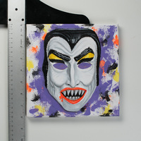 Neon Dracula - Painting of Vintage Halloween Mask - Thumbnail 1