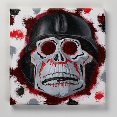 Skull rider - painting of vintage halloween mask