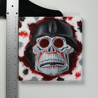 Skull Rider - Painting of Vintage Halloween Mask - Thumbnail 1