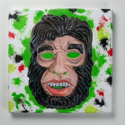 Bigfoot - painting of vintage halloween mask