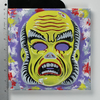 Yellow Ghoul - Painting of Vintage Halloween Mask - Thumbnail 1