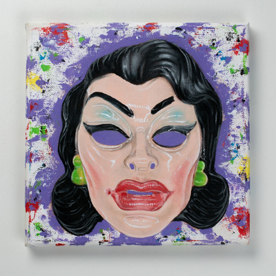 Femme Fatale - Painting of Vintage Halloween Mask