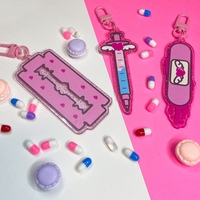 all the pink things <3 glittery acrylic keychain blind bag - Thumbnail 1