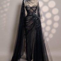 Black dress - Long dress - Party Dress - Simple Wedding Dress - Bridesmades Dress - Gift For Her -Engagement Dress  - Thumbnail 2