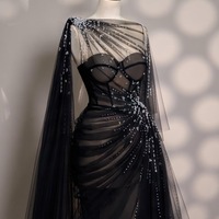 Black dress - Long dress - Party Dress - Simple Wedding Dress - Bridesmades Dress - Gift For Her -Engagement Dress  - Thumbnail 1