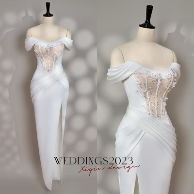 Ivory Strapless Sheath Mermaid with Applique Lace up Back Prom Dress