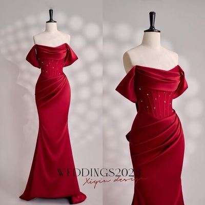 Pink dress - long satin dress - party dress - cold shoulder dress - bridesmades dress - gift for her - engagement dress