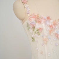 Spaghetti Strap Fairy Dress with Heart-Shaped Tulle  prom dress ,Wedding Dress,Off Shoulder Dress,Formal Evening Gowns,Party Dress,Cocktail Dress,Chri - Thumbnail 2